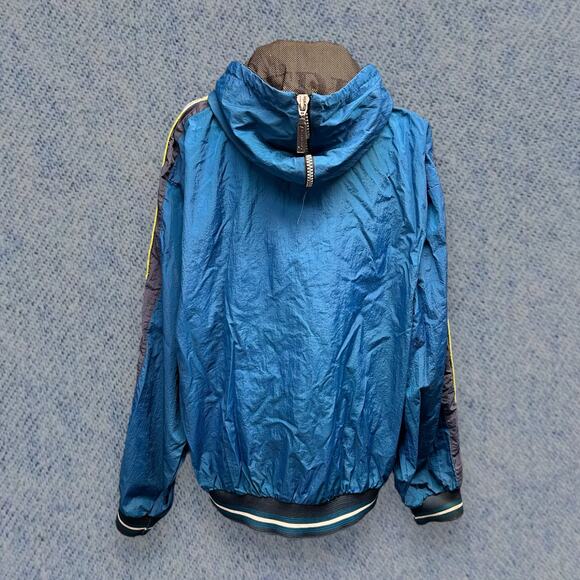 Vintage Perry Ellis America Men’s Blue Hooded Windbreaker Jacket - Size L - Picture 2 of 5